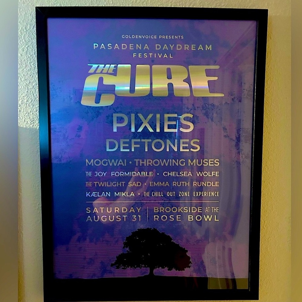 The Cure: Pasadena Daydream Festival Art Poster, 2019. Pixies, Deftones. - Picture 2 of 3